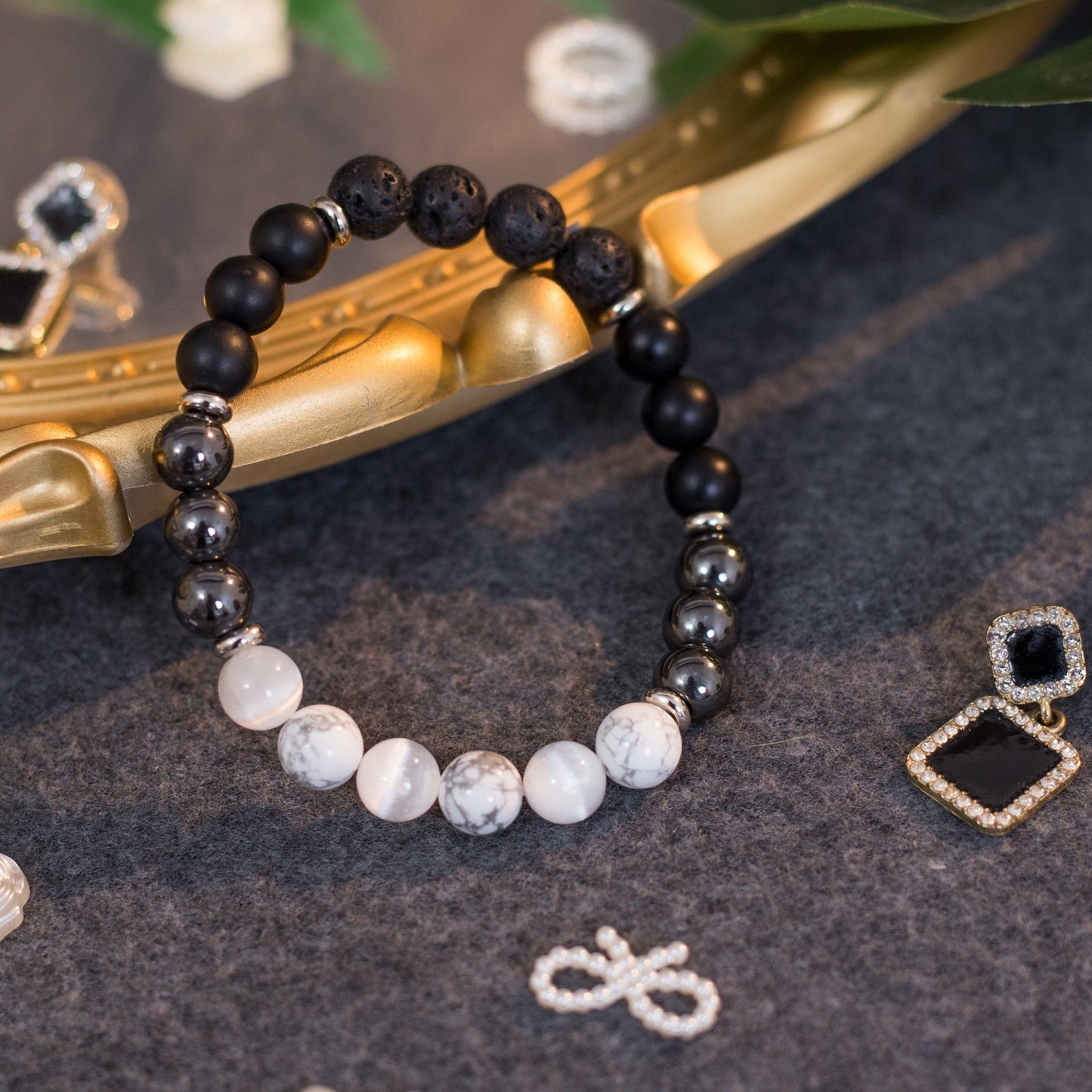 Grounding Protection Crystal Bracelet - Handmade, Gemstone Healing Energy, Fits Most Sizes