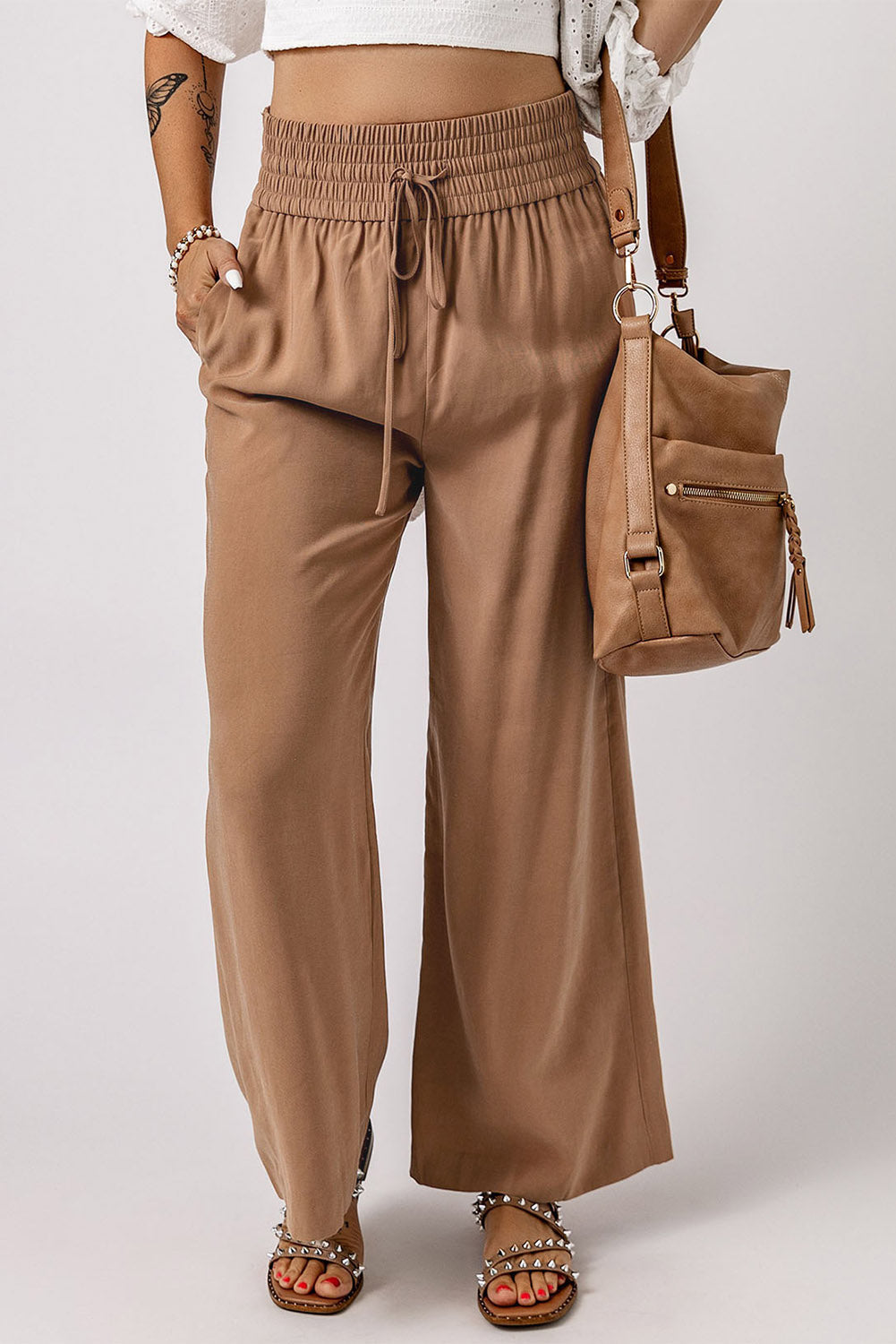 Kenzie Women's Stylish Drawstring Waist Wide Leg Casual Pants for Ultimate Comfort and Chic Style-5