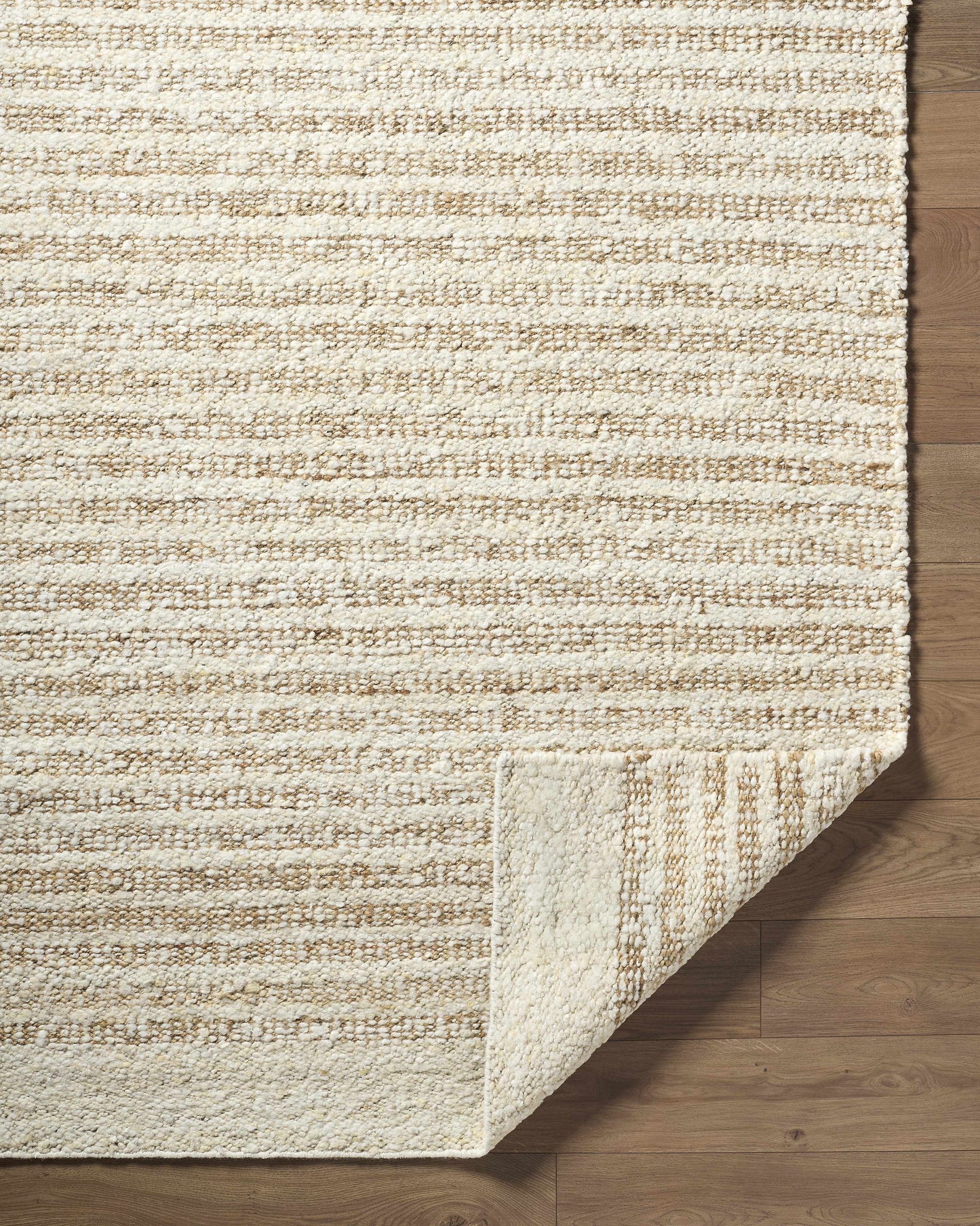 Yaron Area Rug - Hand-Woven Wool & Jute Rug, Durable No Pile Design, Transitional & Traditional Styles-2