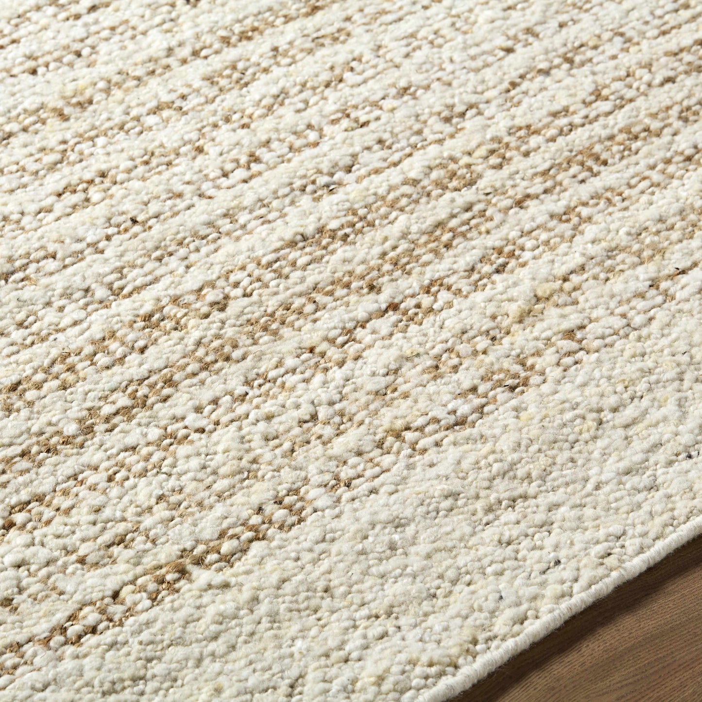 Yaron Area Rug - Hand-Woven Wool & Jute Rug, Durable No Pile Design, Transitional & Traditional Styles-3