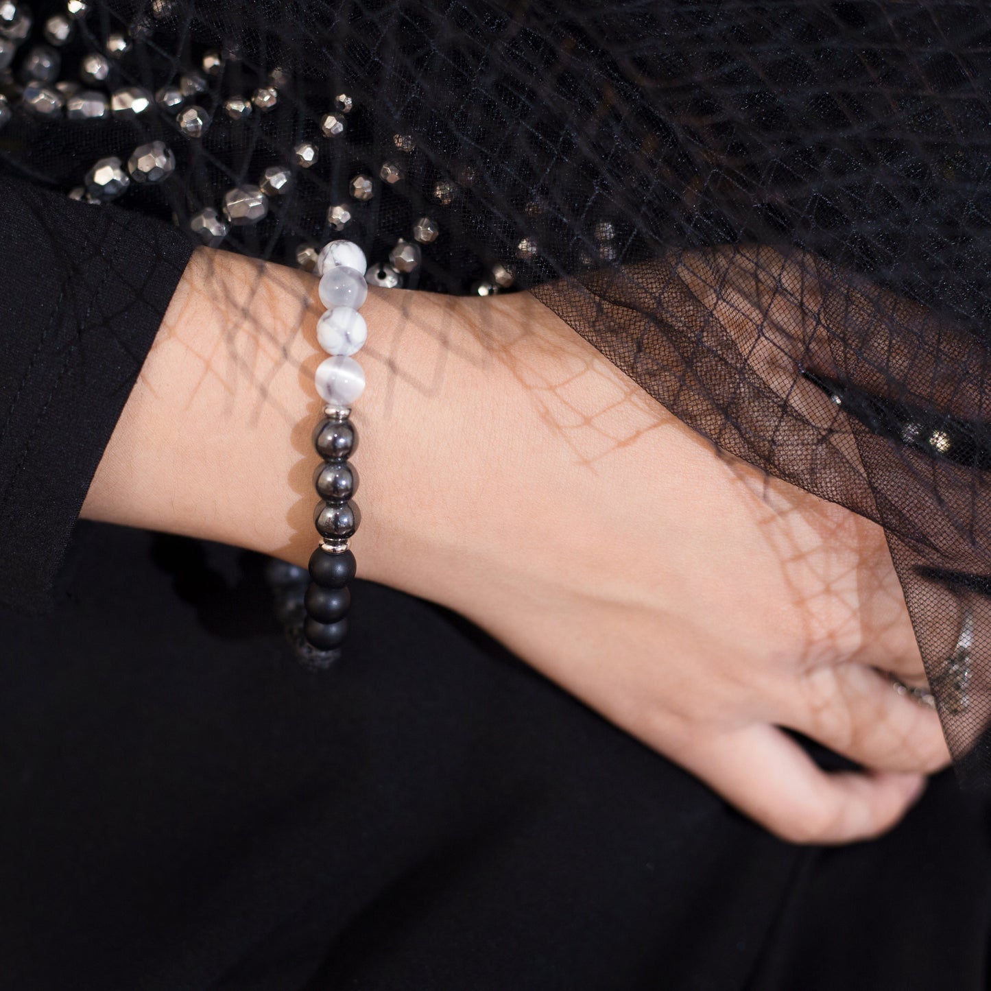 Grounding Protection Crystal Bracelet - Handmade, Gemstone Healing Energy, Fits Most Sizes