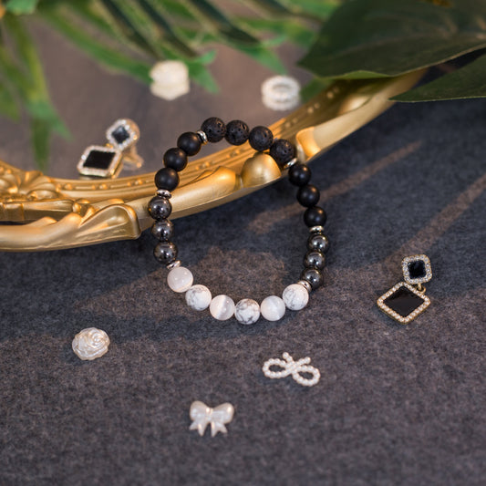 Grounding Protection Crystal Bracelet - Handmade, Gemstone Healing Energy, Fits Most Sizes