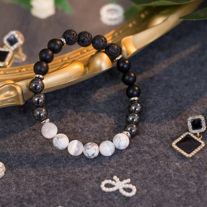 Grounding Protection Crystal Bracelet - Handmade, Gemstone Healing Energy, Fits Most Sizes