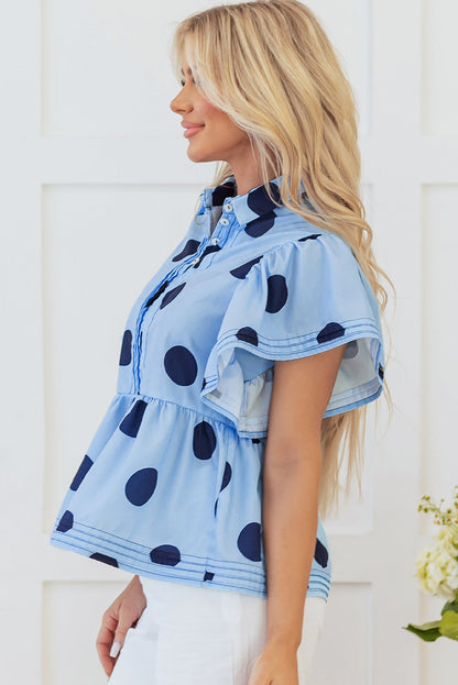 Journey Polka Dot Buttoned Blouse - Playful Polka Dots & Sophisticated Style-2