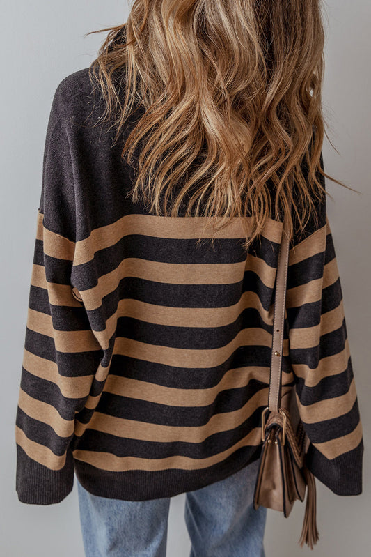 Adeline Stripe Oversized Sweater – Chic and Cozy Knitwear for Any Season-1