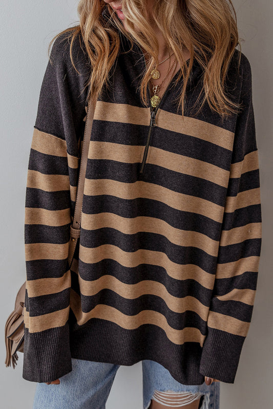 Adeline Stripe Oversized Sweater – Chic and Cozy Knitwear for Any Season-0